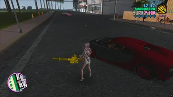 罪恶都市布加迪chiron跑车+黄金加特林